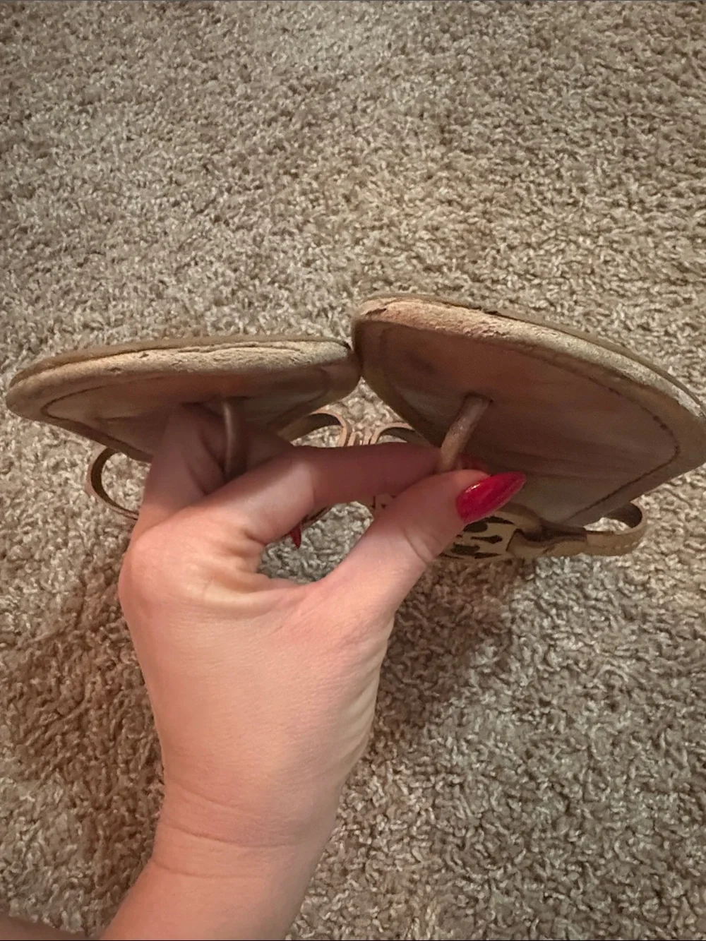 Tory Burch Miller Metallic Rose Gold Logo Thong Sandals